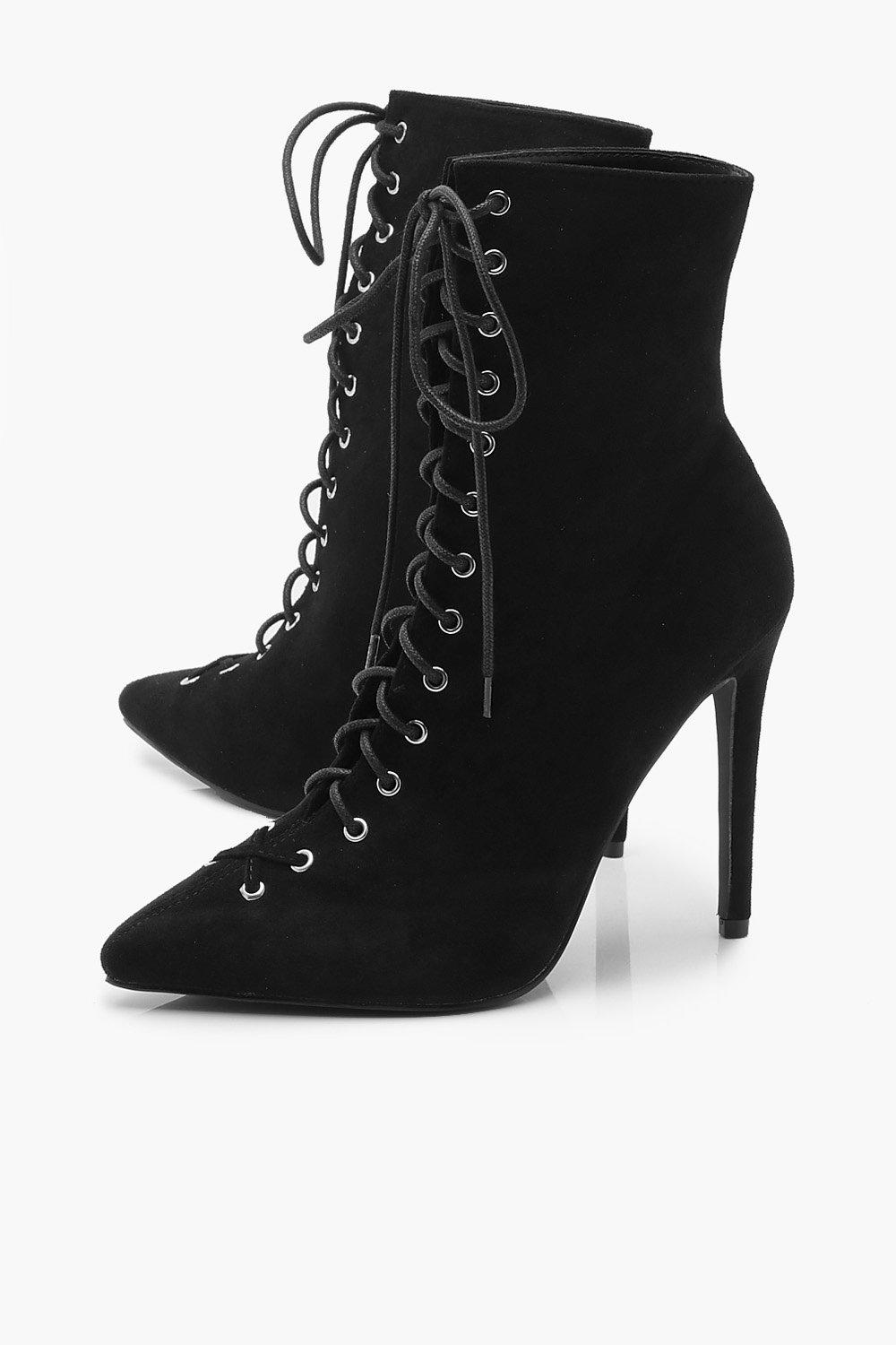 Black stiletto booties clearance