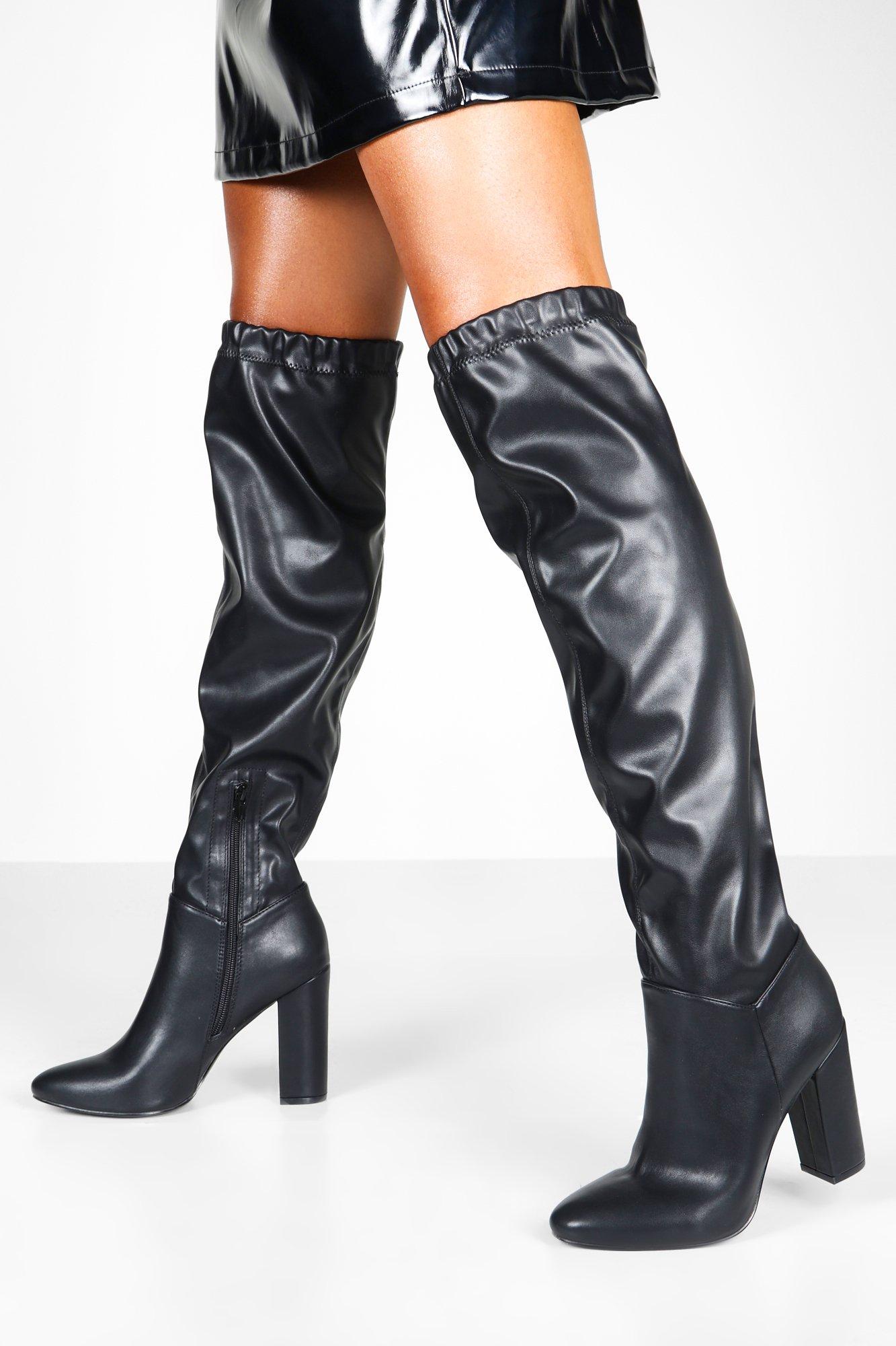 ruched heeled boots