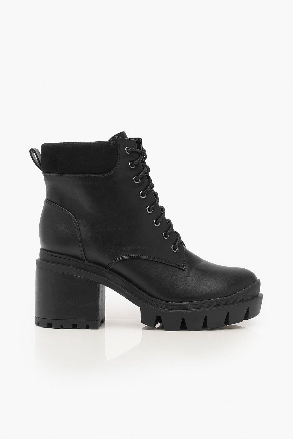 Lace Up Chunky Platform Hiker Boots Boohoo Se