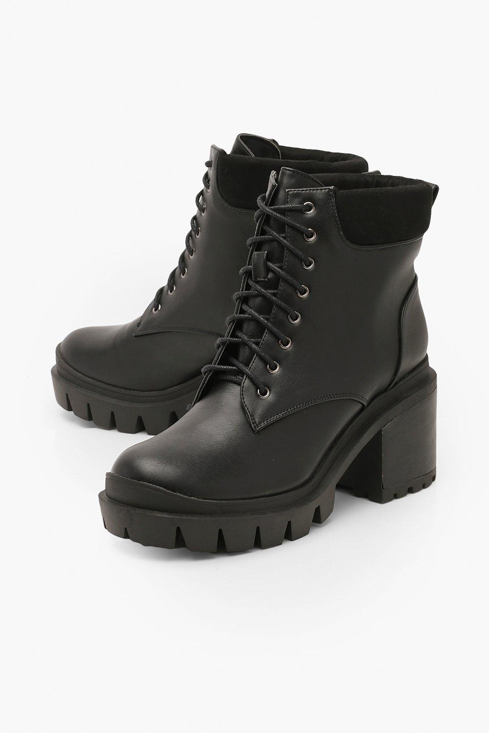 Lace Up Chunky Platform Hiker Boots Boohoo Se