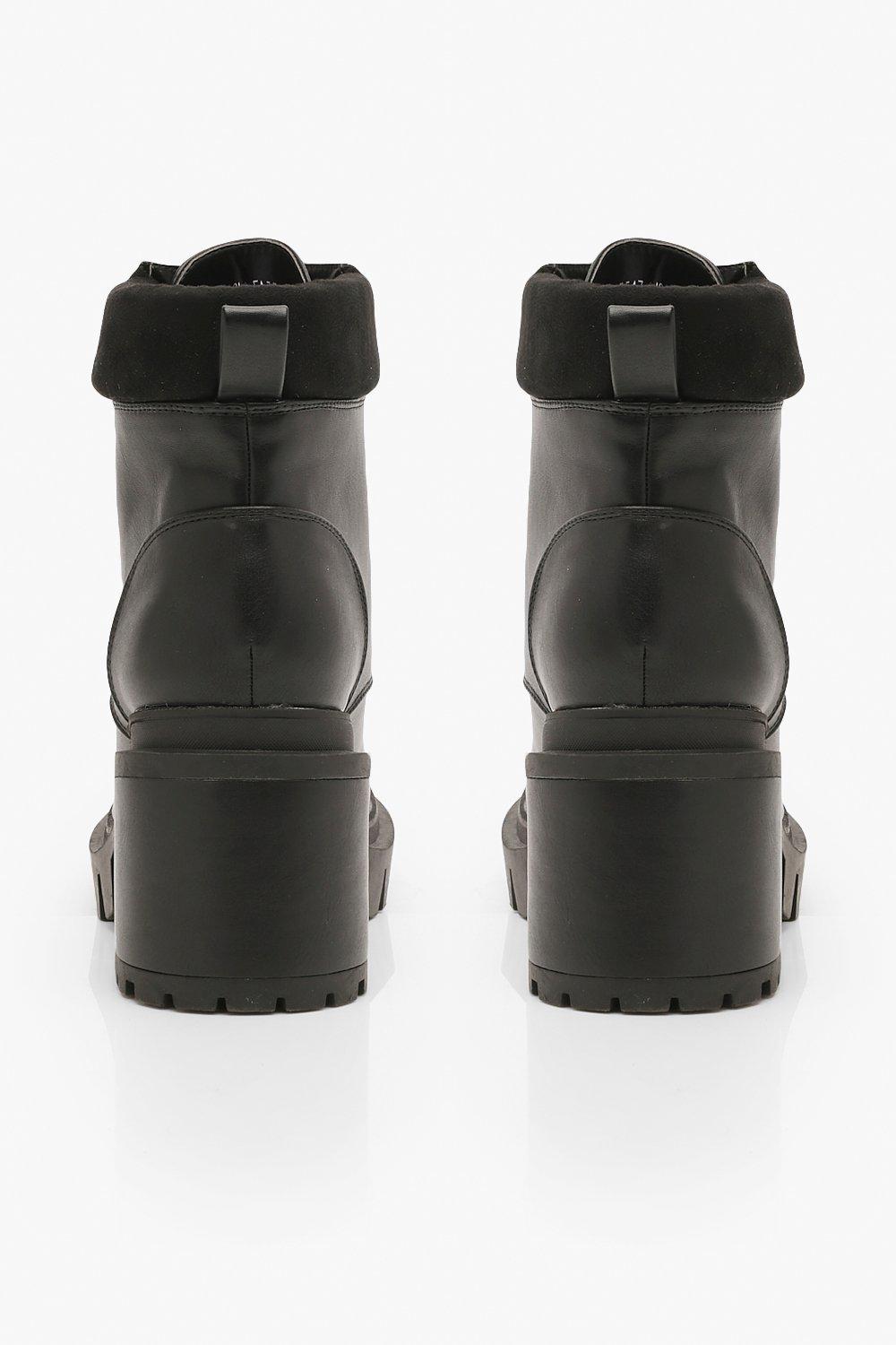 Lace Up Chunky Platform Hiker Boots Boohoo Se