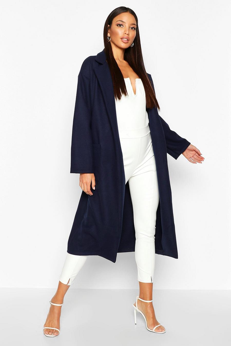 Oversized Patch Packet Wool Look Coat image number 1