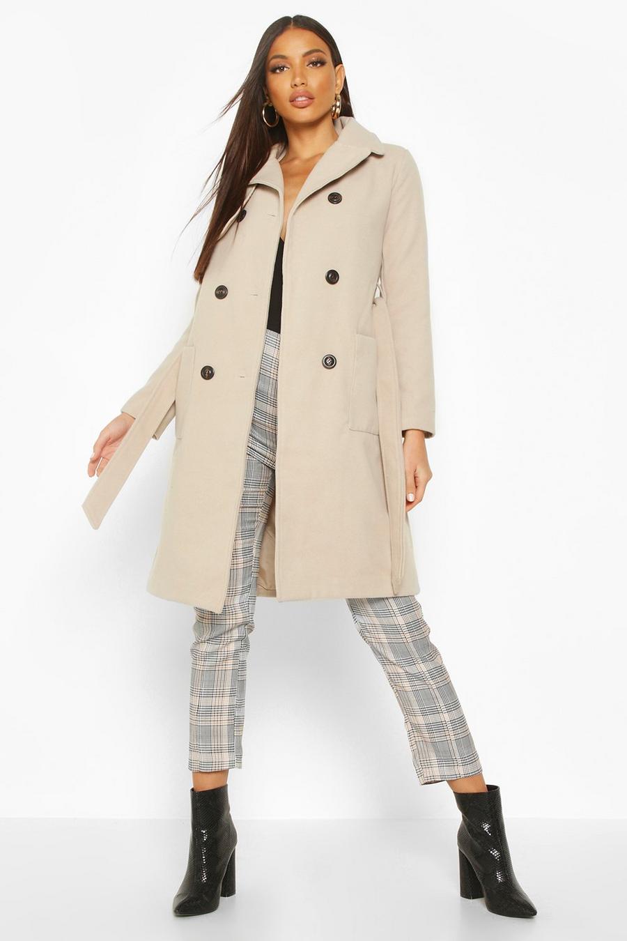 Longline Wol-Look Trenchcoat Met Zakken image number 1