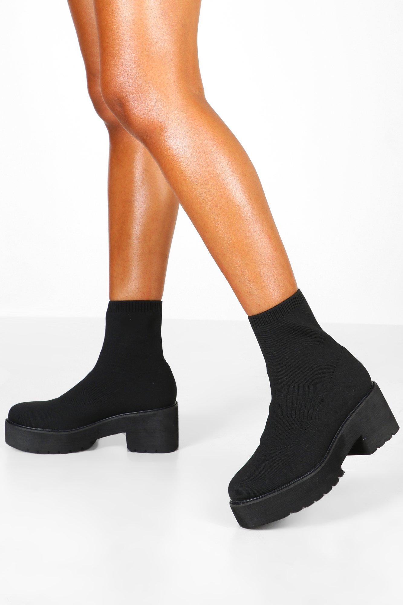 platform sock boots