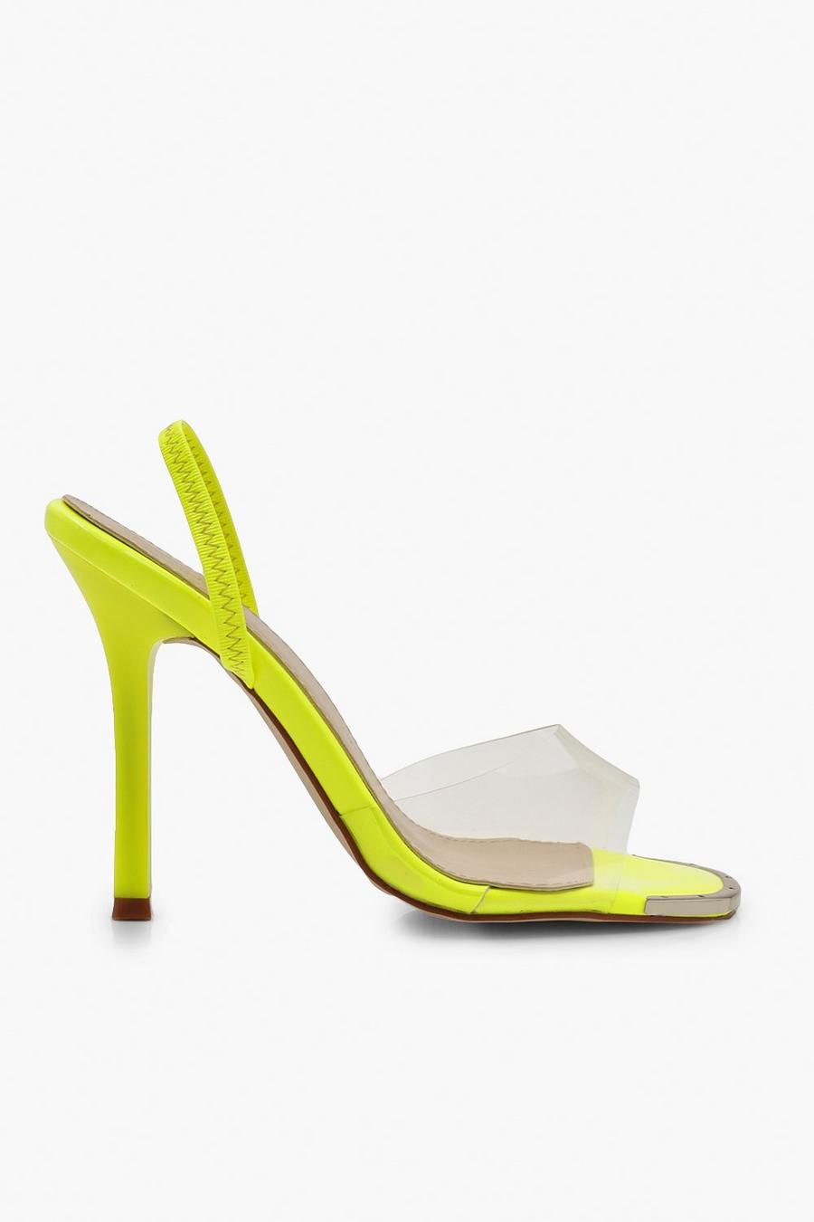 Yellow Clear Slingback Sandals image number 1