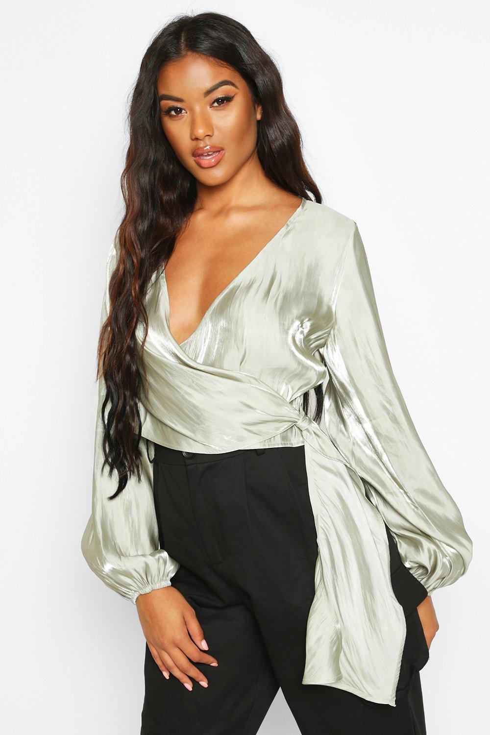 boohoo wrap tops