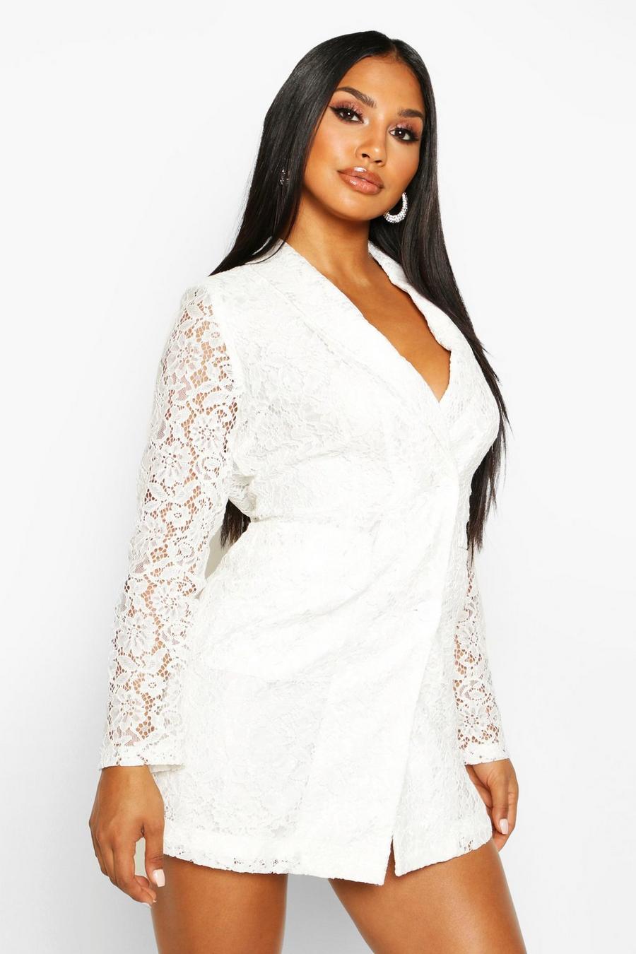 Ivory Lace Blazer Dress image number 1