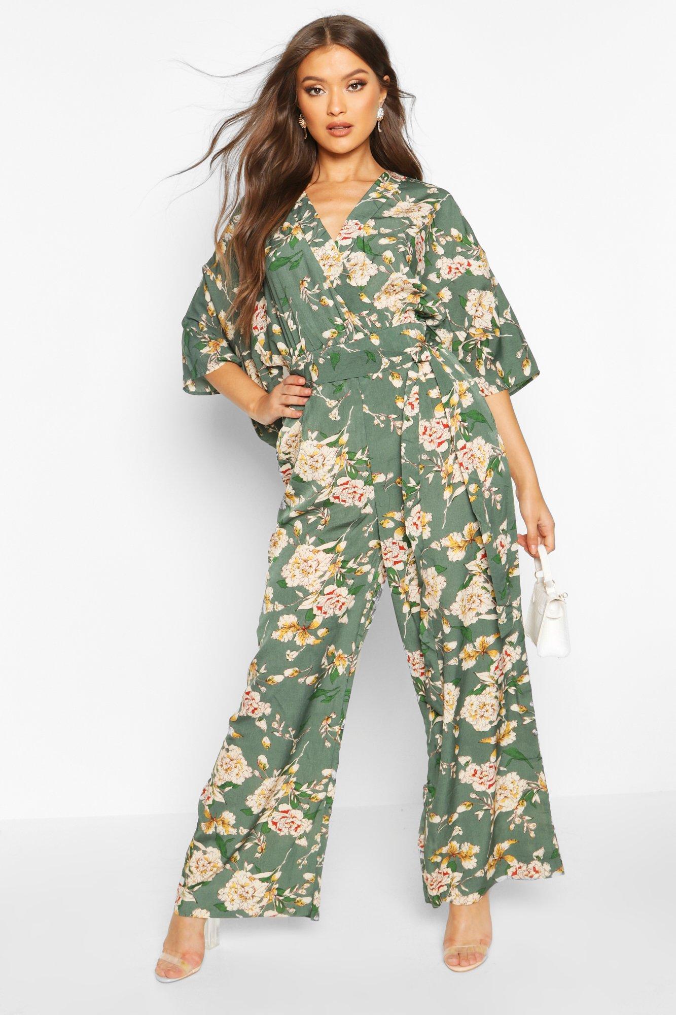 Floral sales batwing jumpsuit