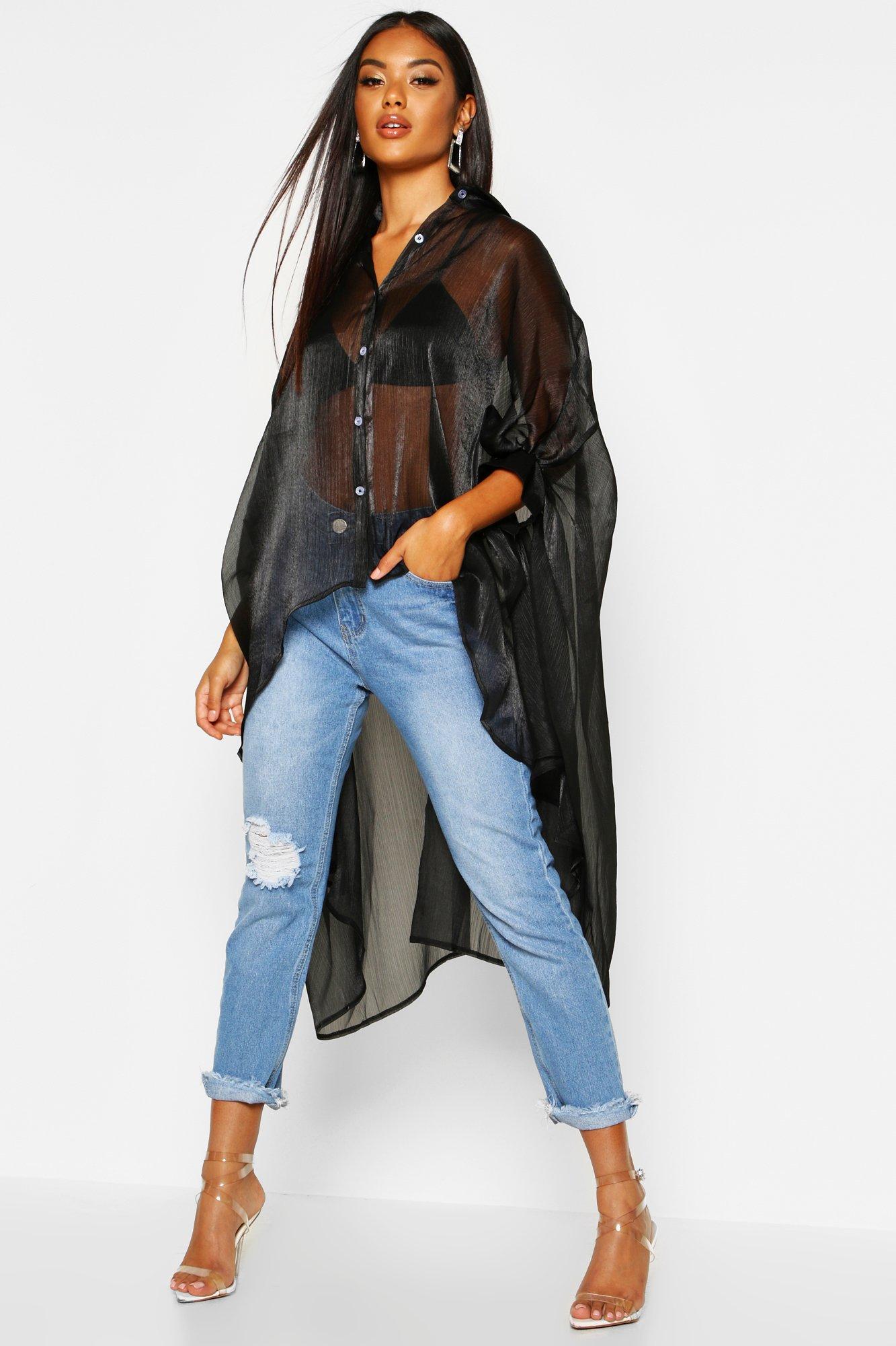 Oversized organza sales maxi shirt