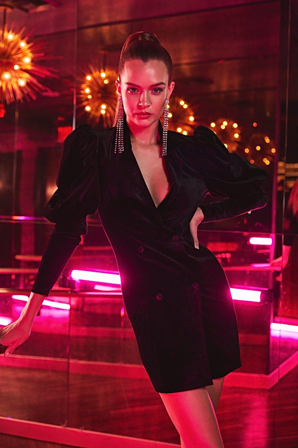 boohoo tuxedo dress