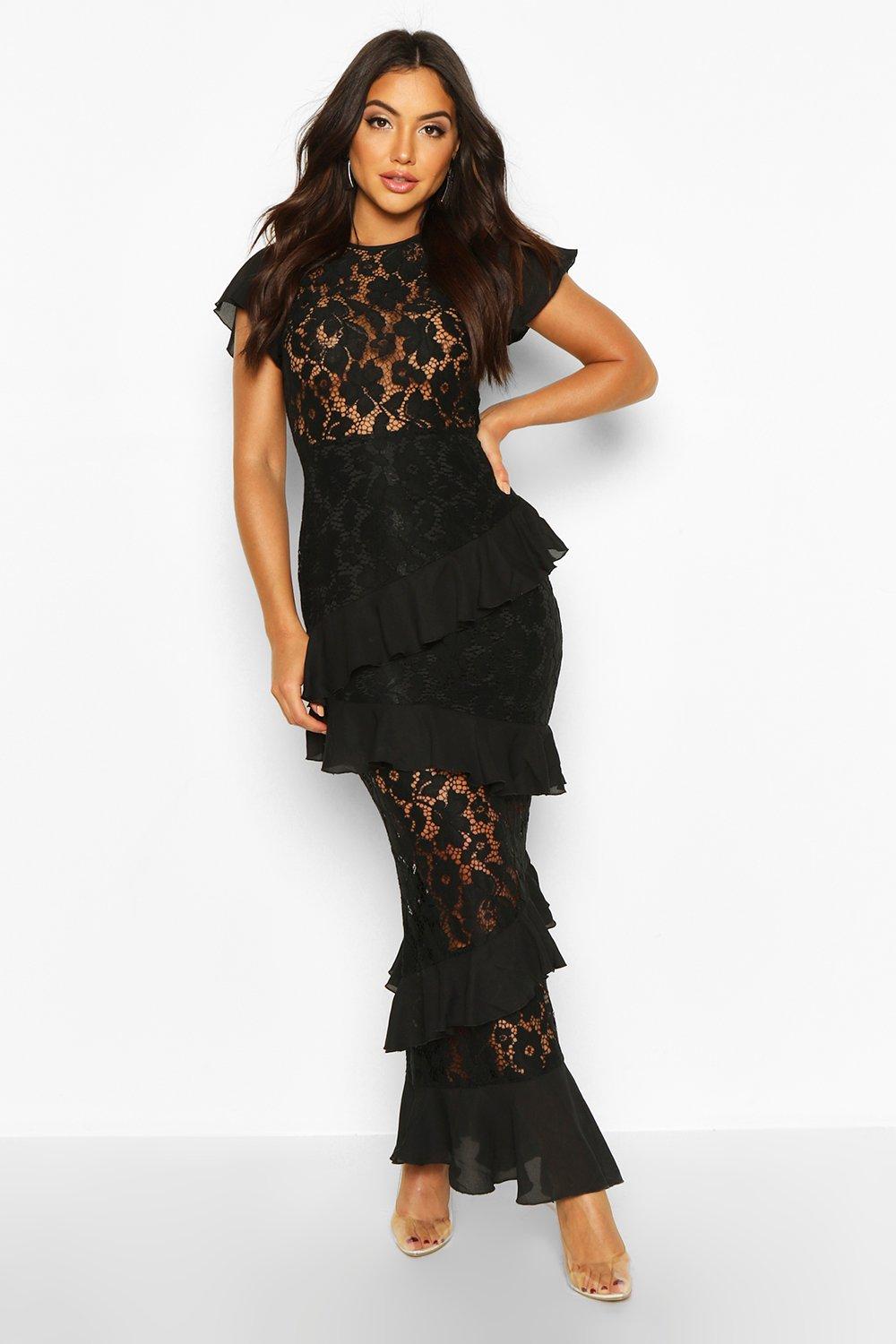 ruffle maxi dress uk