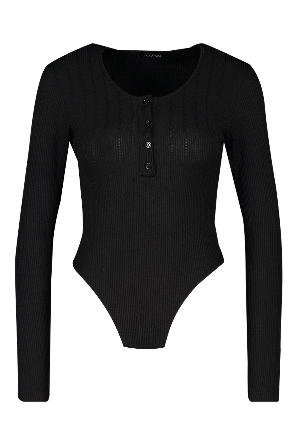 Black button up bodysuit on sale