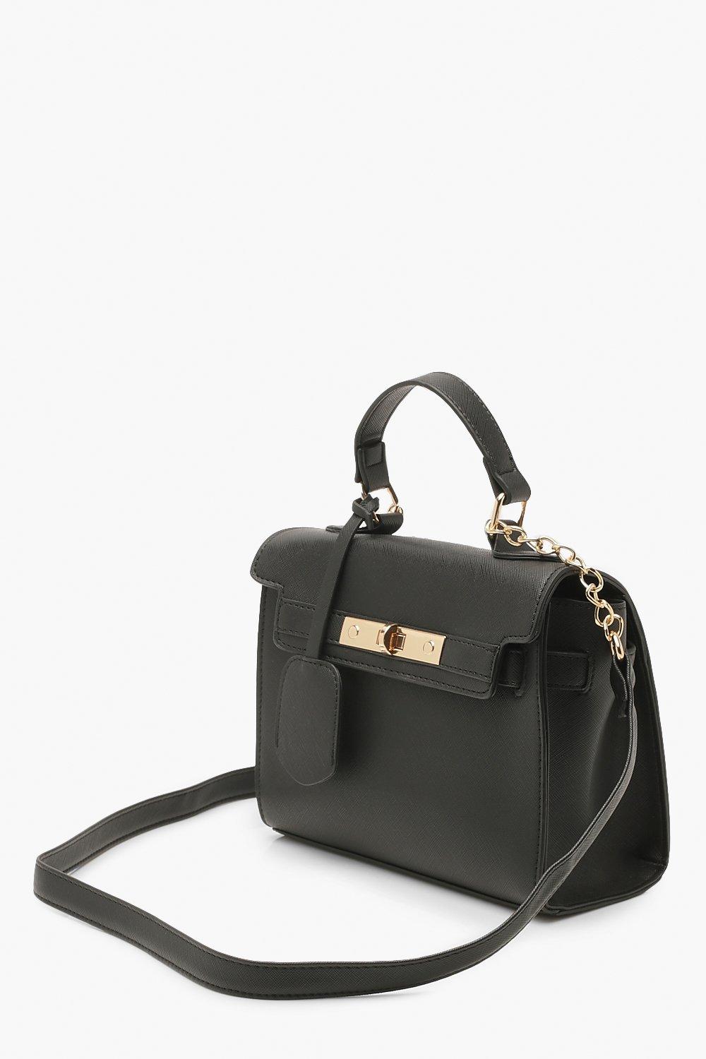 structured black crossbody bag