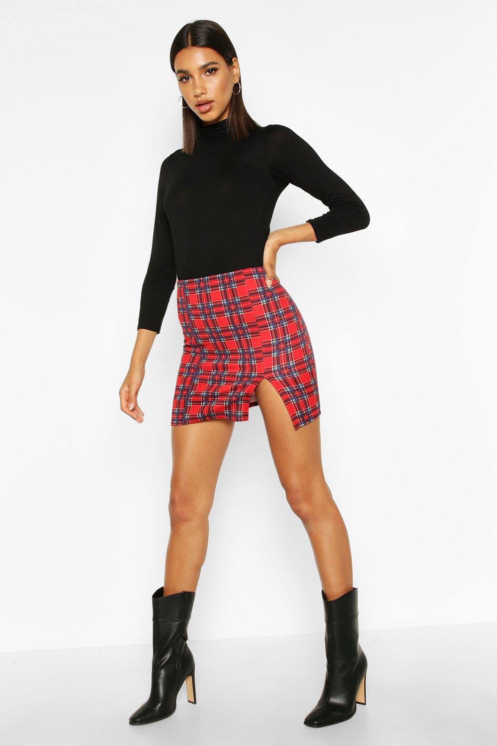 Plaid mini skirt outlet missguided