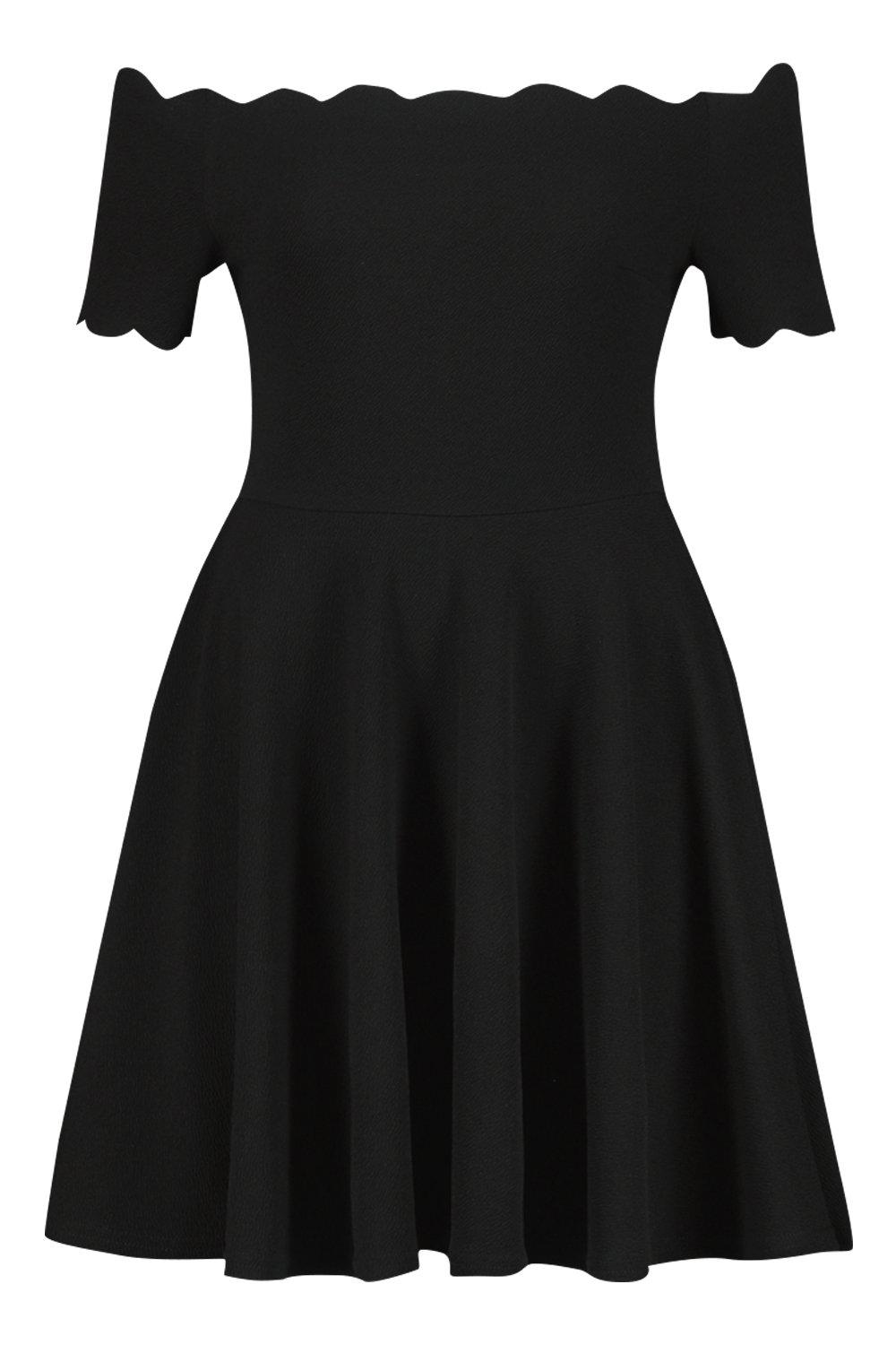 bardot scallop skater dress