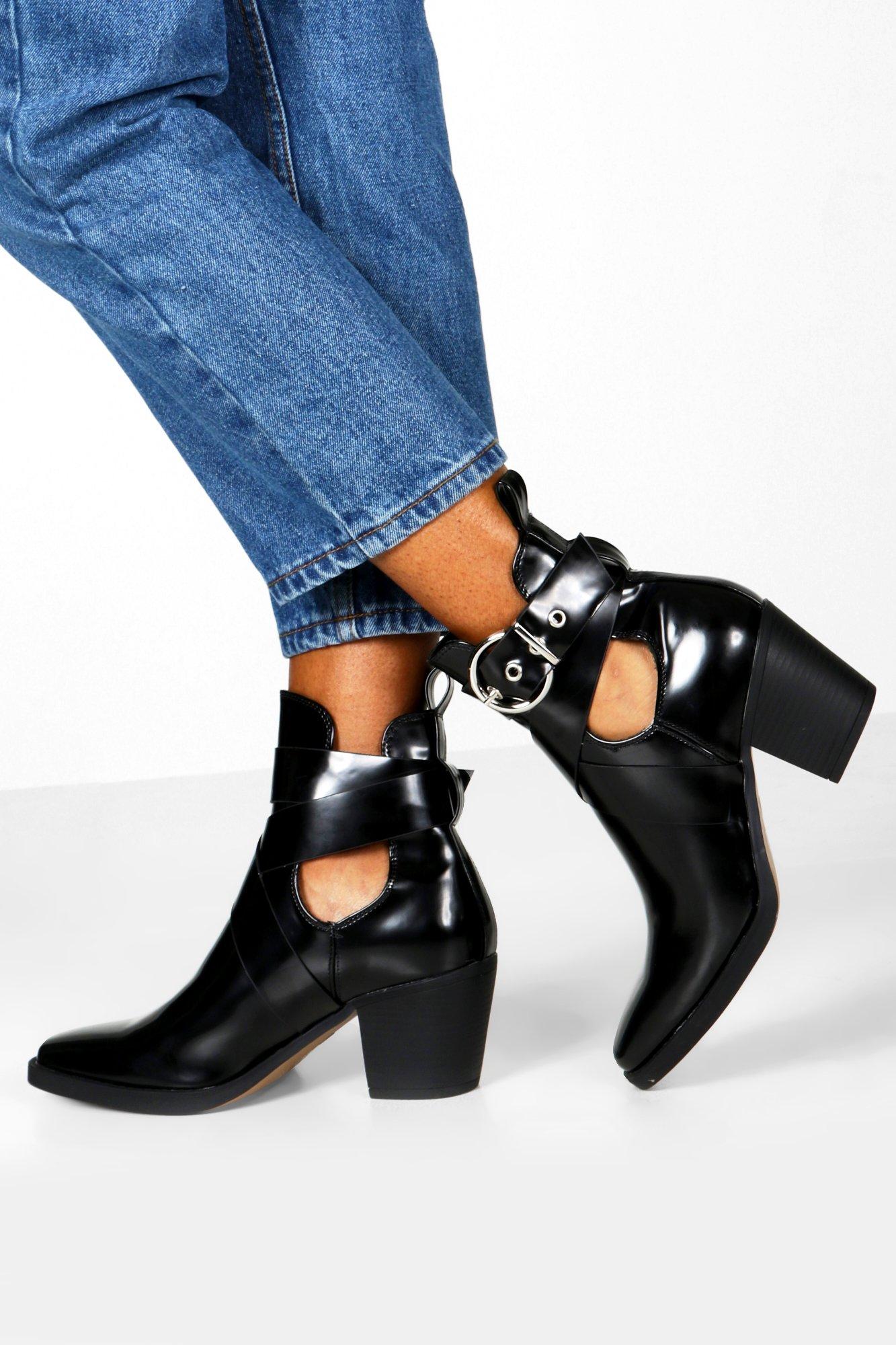 boohoo buckle boots