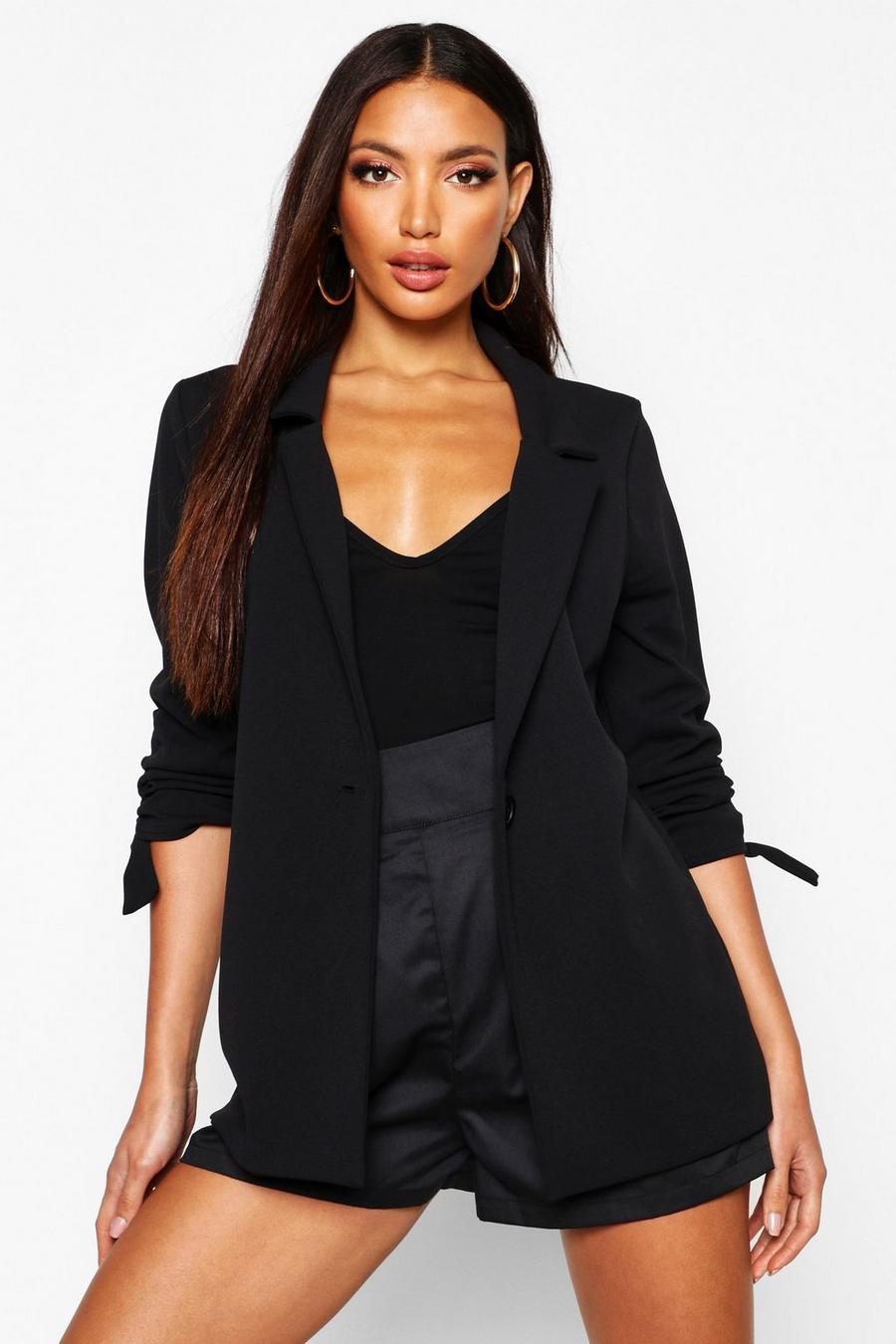 Women's Ruched Sleeve Blazer | Boohoo UK