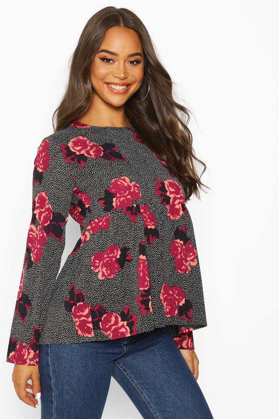 Mixed Floral Long Sleeve Smock image number 1