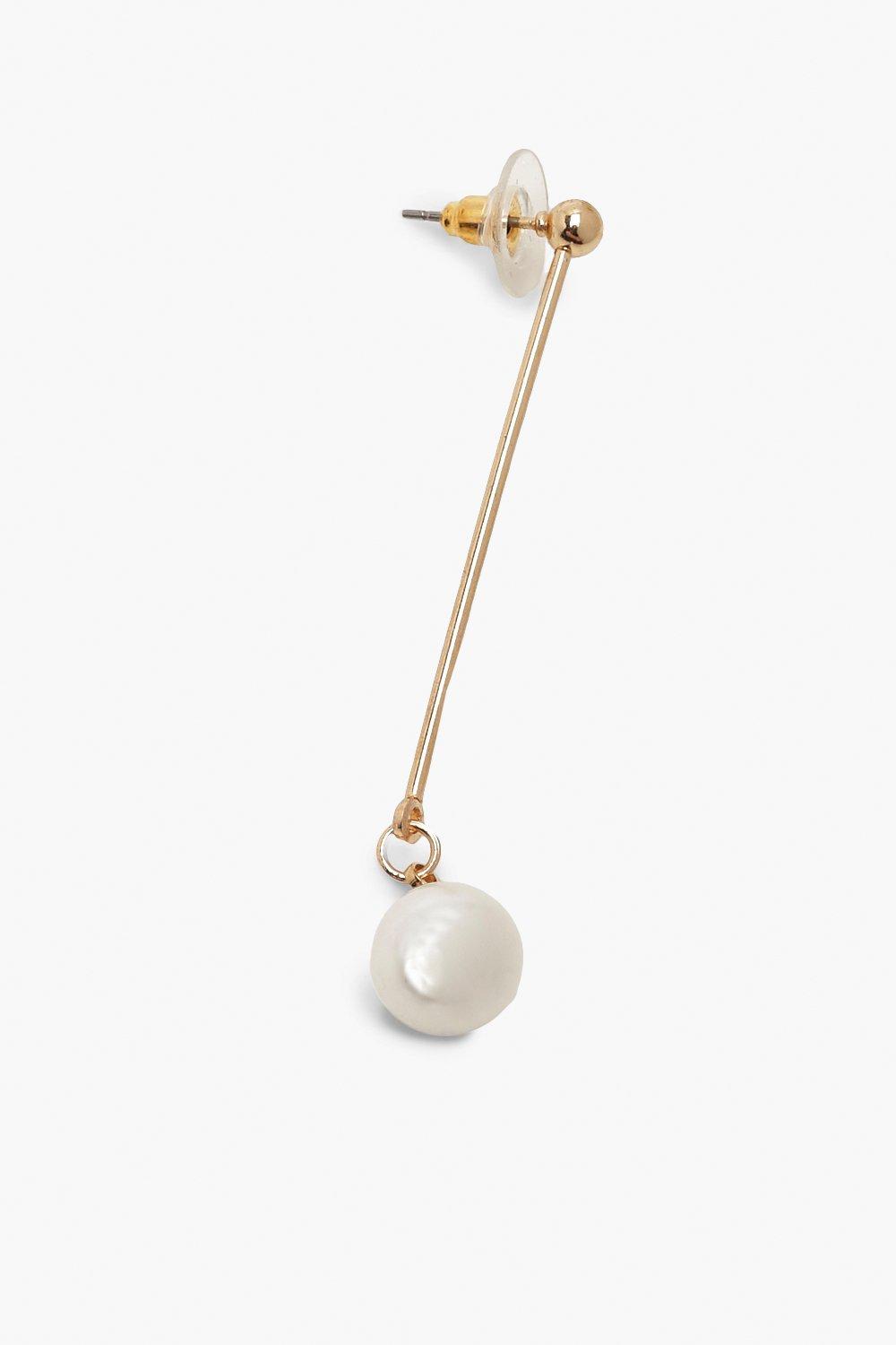 Pearl hot sale bar earrings