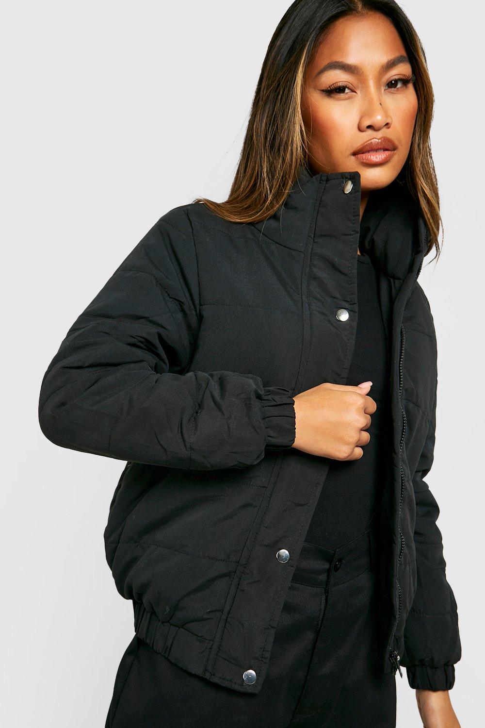 Funnel neck outlet padded jacket