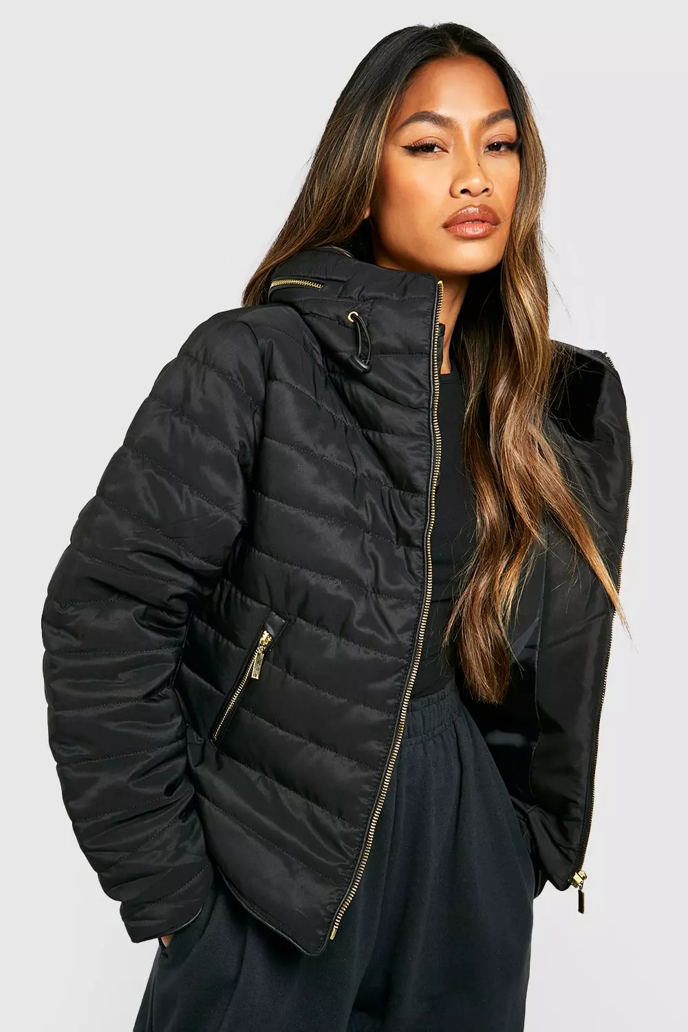 Fitted quilted coat on sale