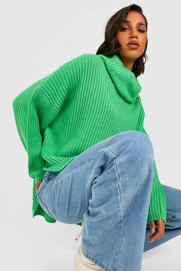 Chunky Oversized Boyfriend Sweater bright green