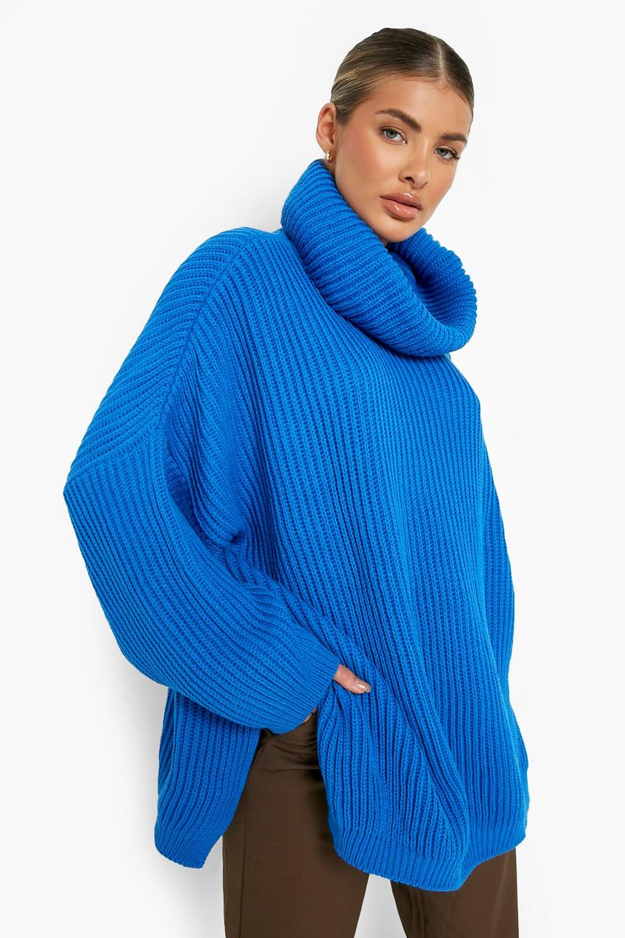 Cobalt blue Chunky Oversized Boyfriend Sweater
