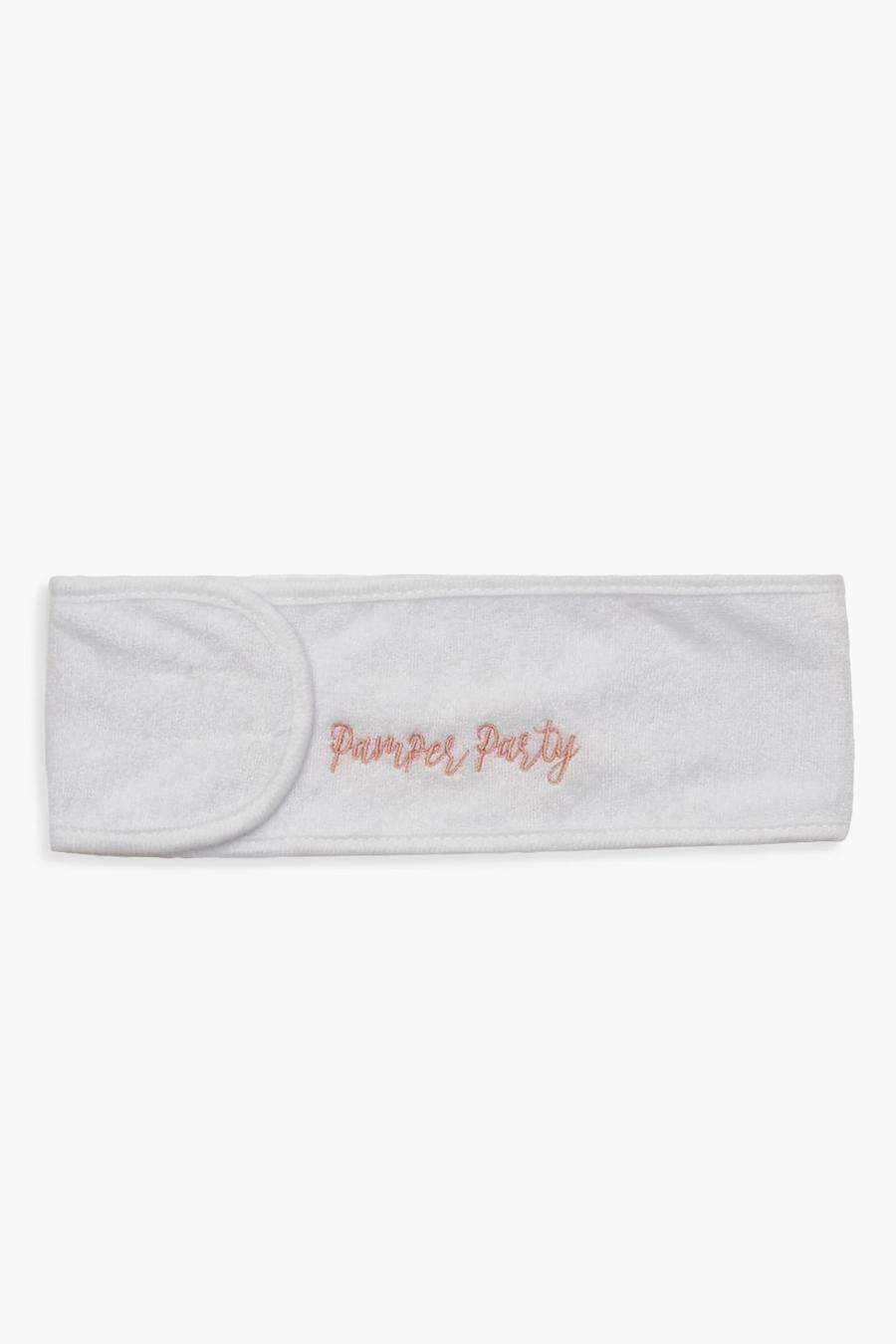 White Boohoo Pamper Party Spa Facial Headband image number 1