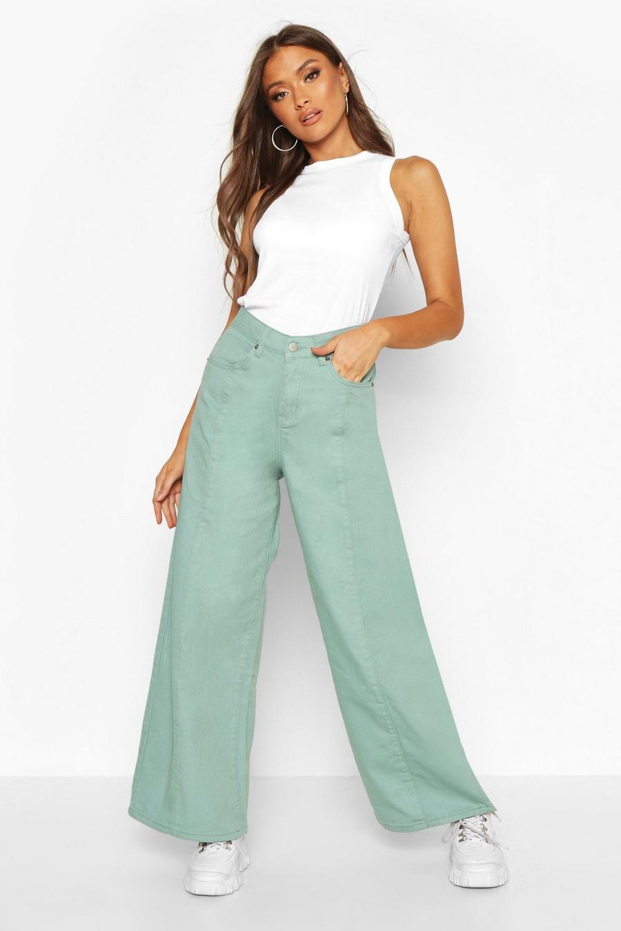 Seam Front Wide Leg Jeans image number 1
