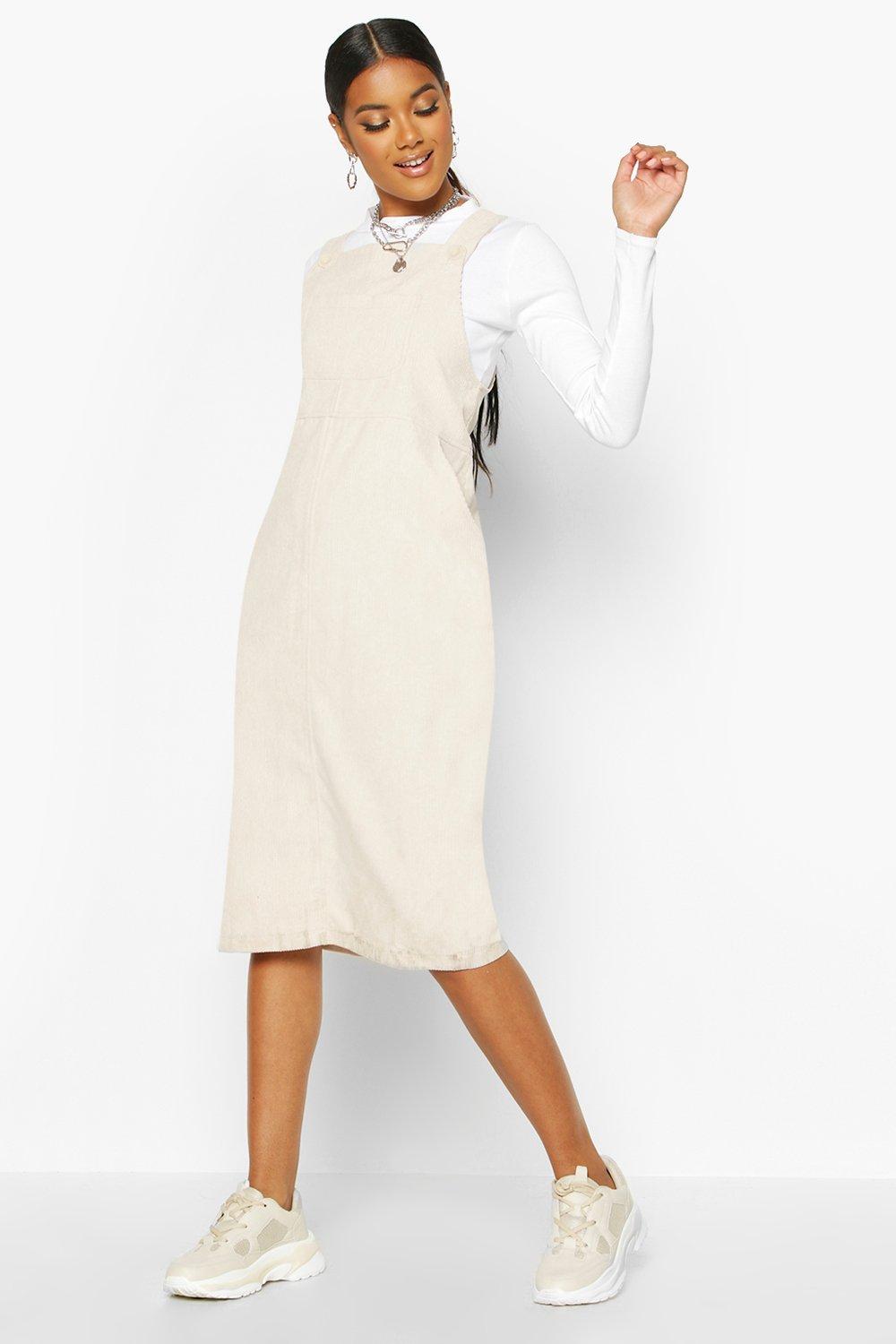 Cord Midi Pinafore Dress