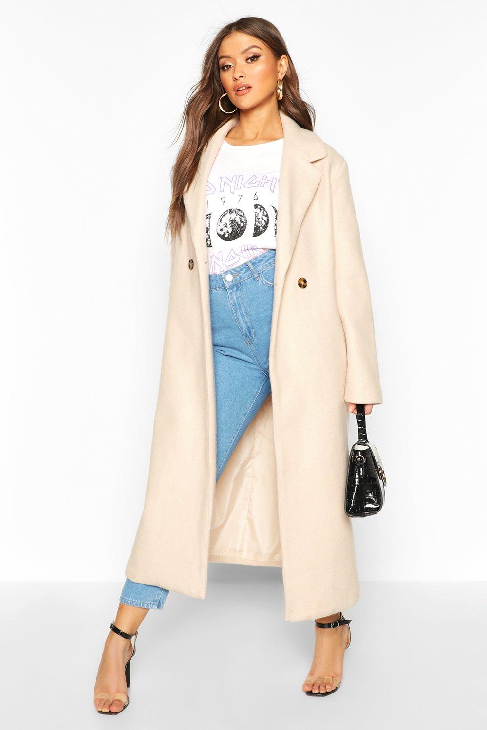 Maxi Length Oversized Wool Look Coat