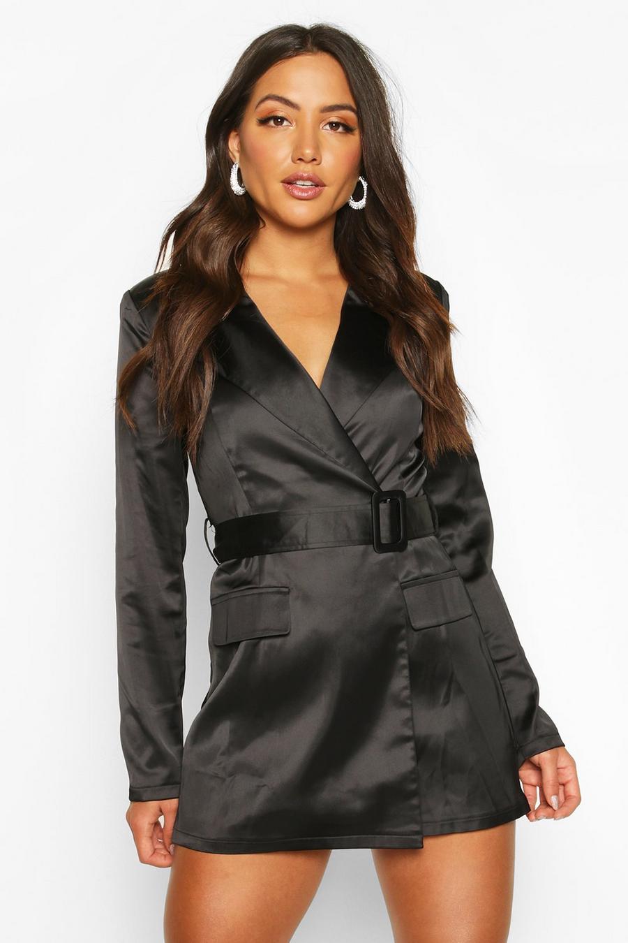 Satin Tailored Wrap Front Blazer Playsuit image number 1