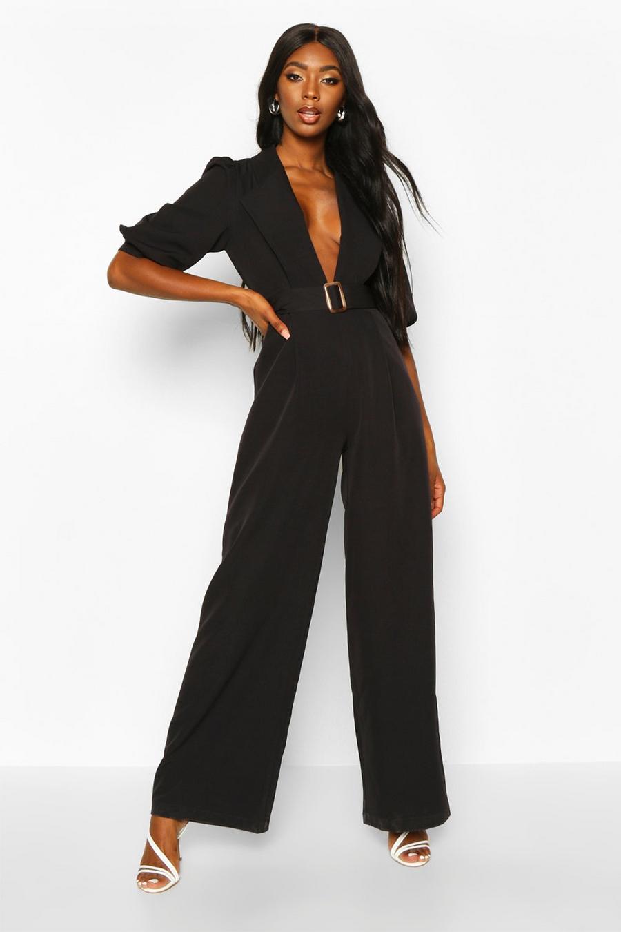 Belted Puff Sleeve Jumpsuit image number 1