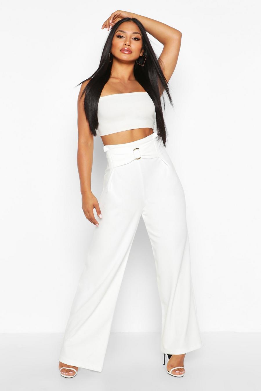 Ivory O Ring Wide Leg Trousers image number 1