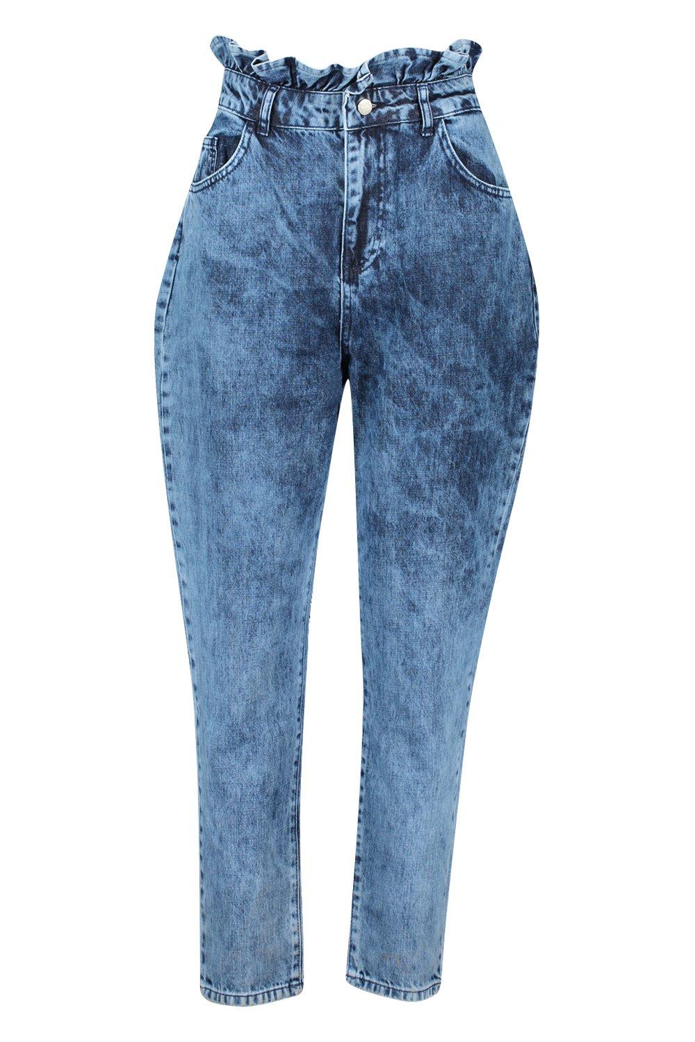 acid wash paperbag jeans