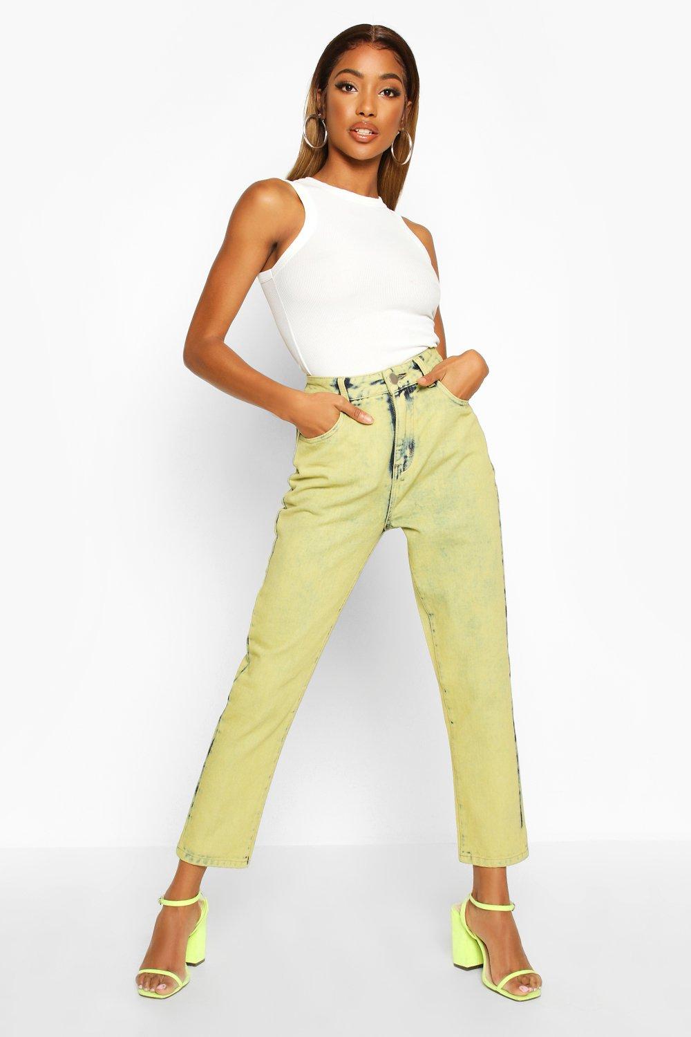 Lime green best sale mom jeans