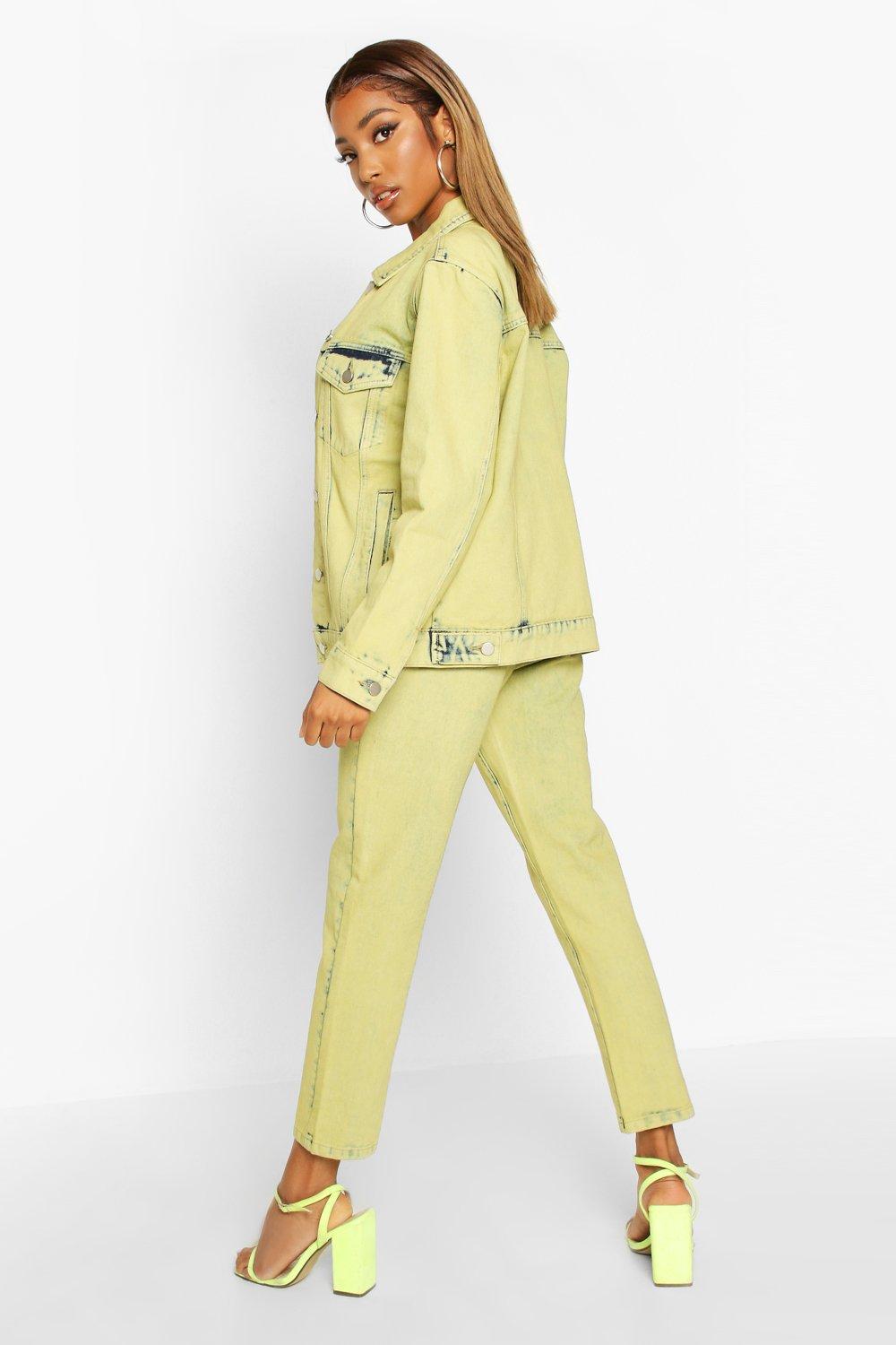 Boohoo yellow hot sale denim jacket