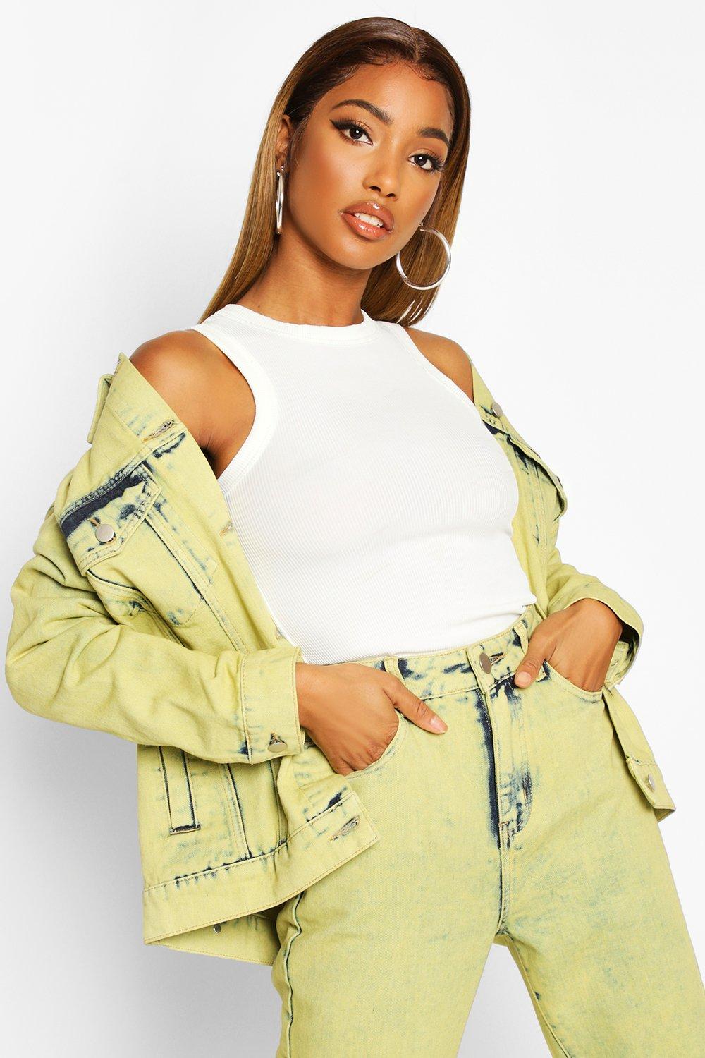 Boohoo yellow denim jacket best sale