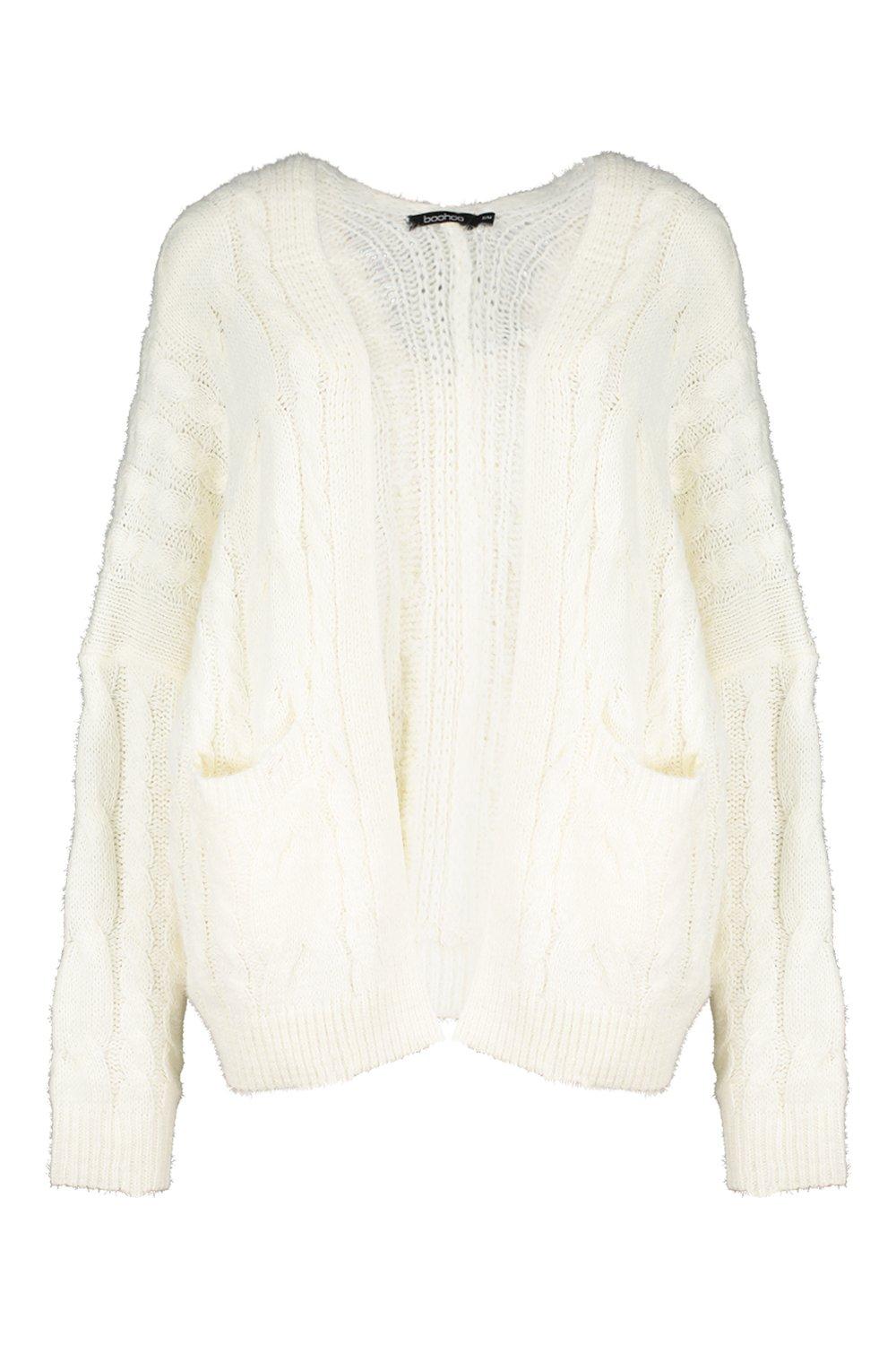 Boohoo cable knit boyfriend cardigan sale