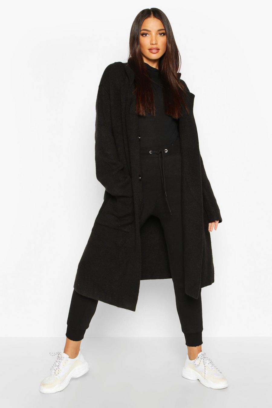 Gilet style manteau en maille épaisse moelleuse Premium, Noir image number 1