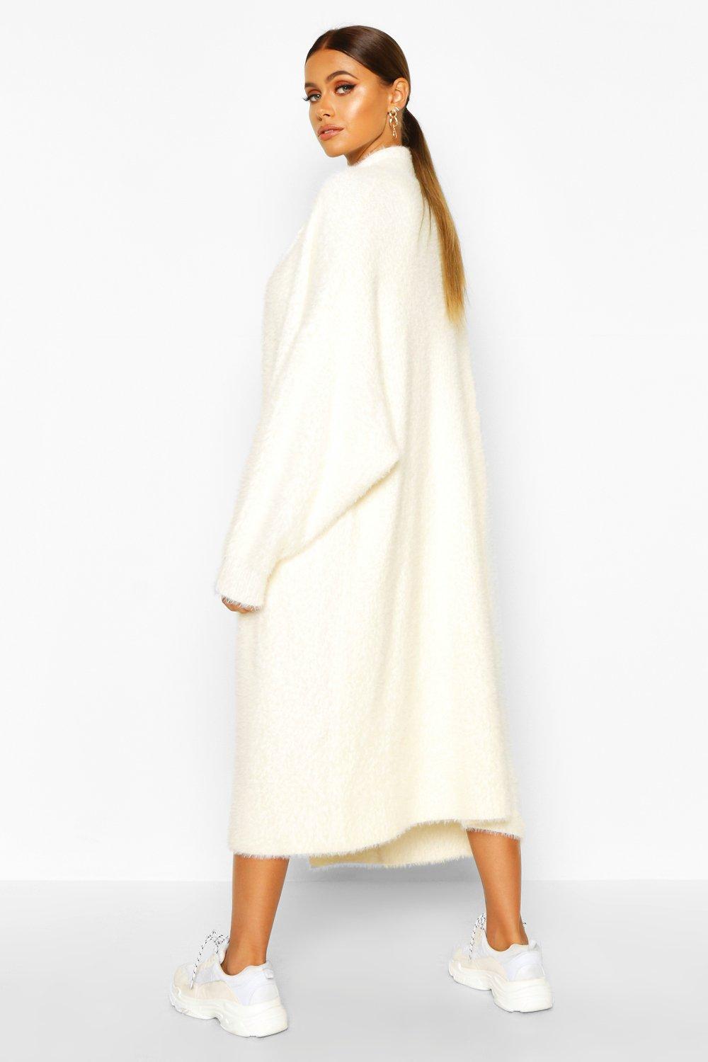 cream knitted maxi cardigan