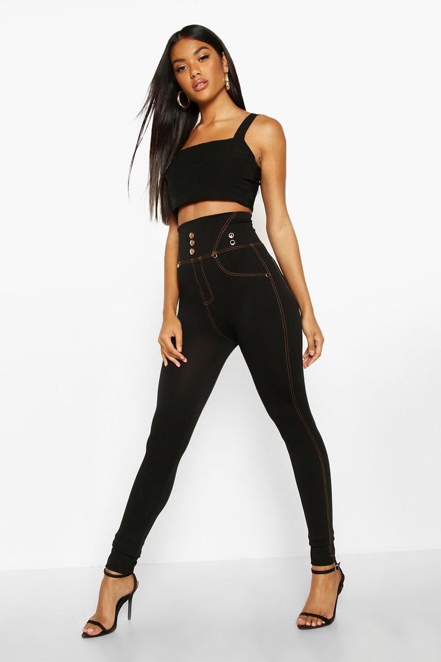 High Waisted Fitted Legging With Metal Detail image number 1