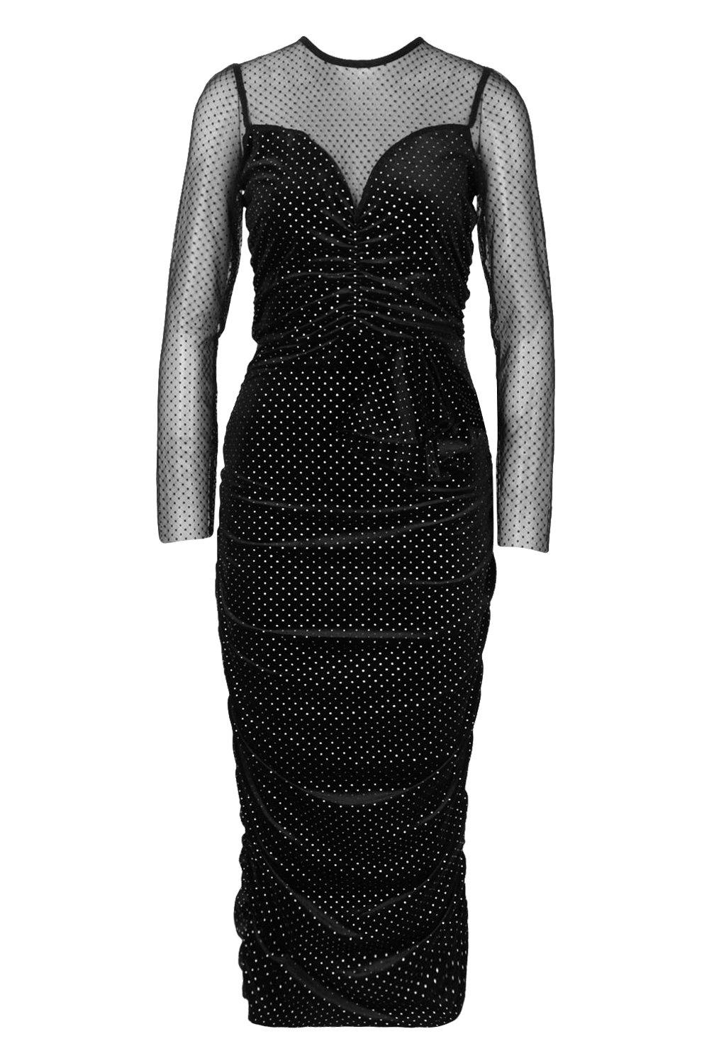 Mesh studded clearance dress