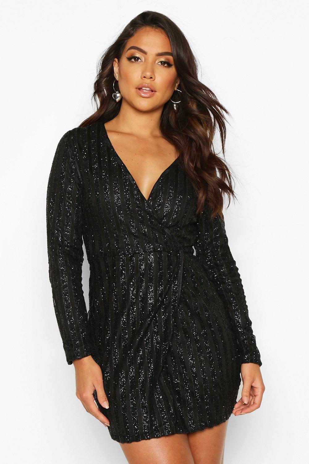 wrap sparkle dress