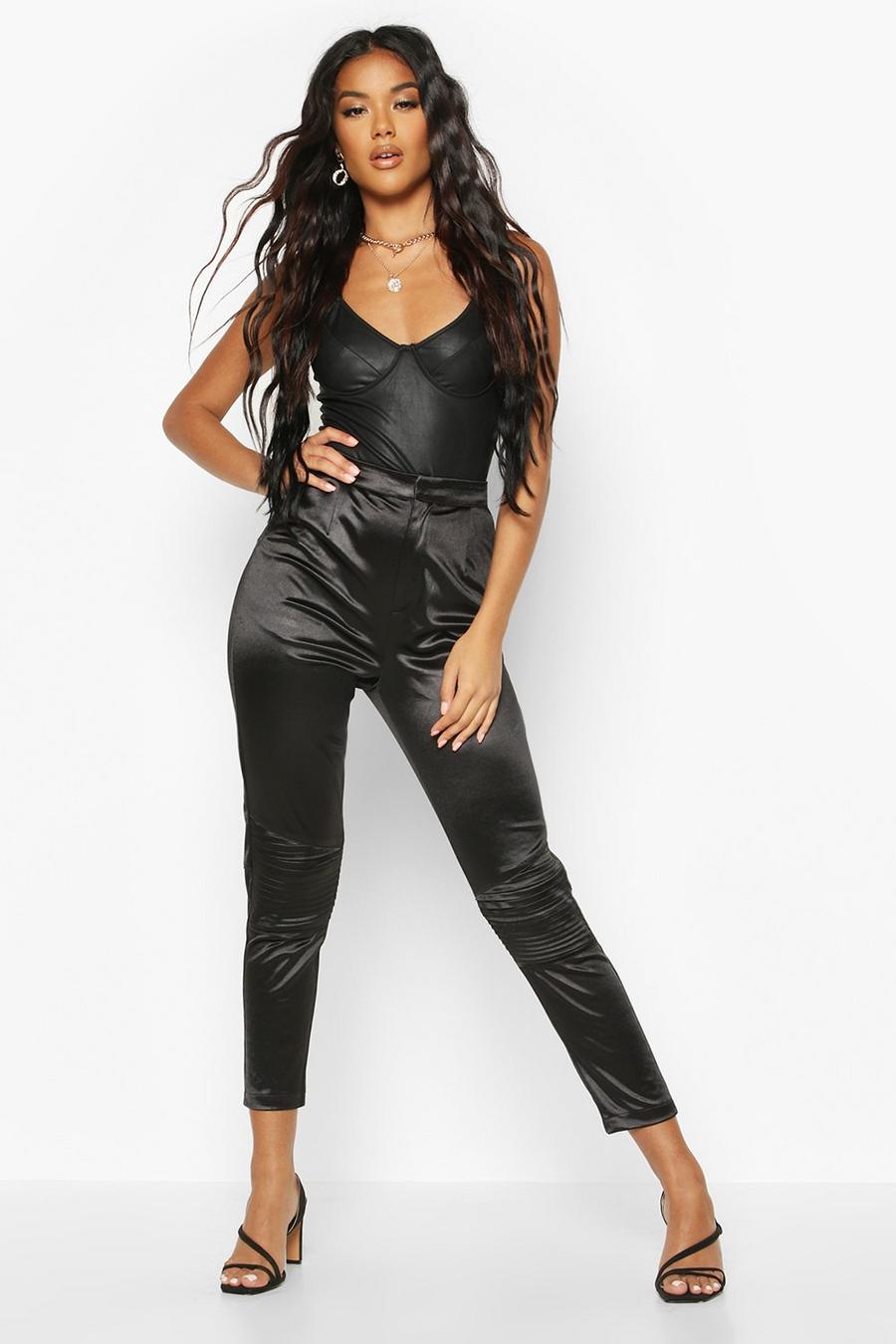 Stretch Satin Panelled Pants image number 1