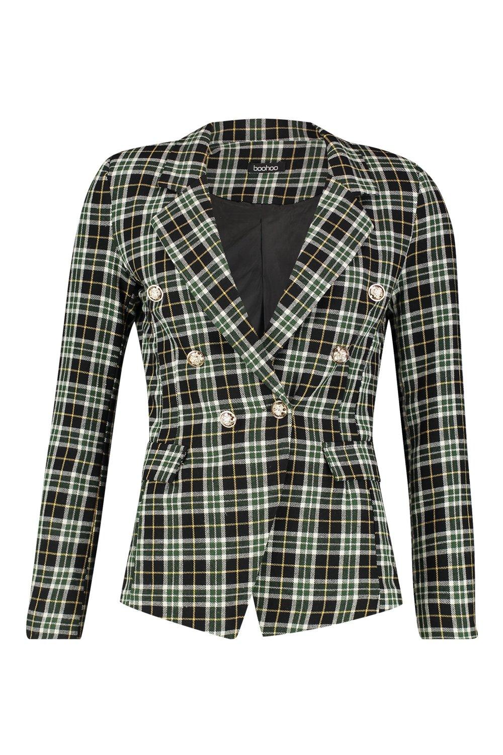Boohoo tartan blazer deals