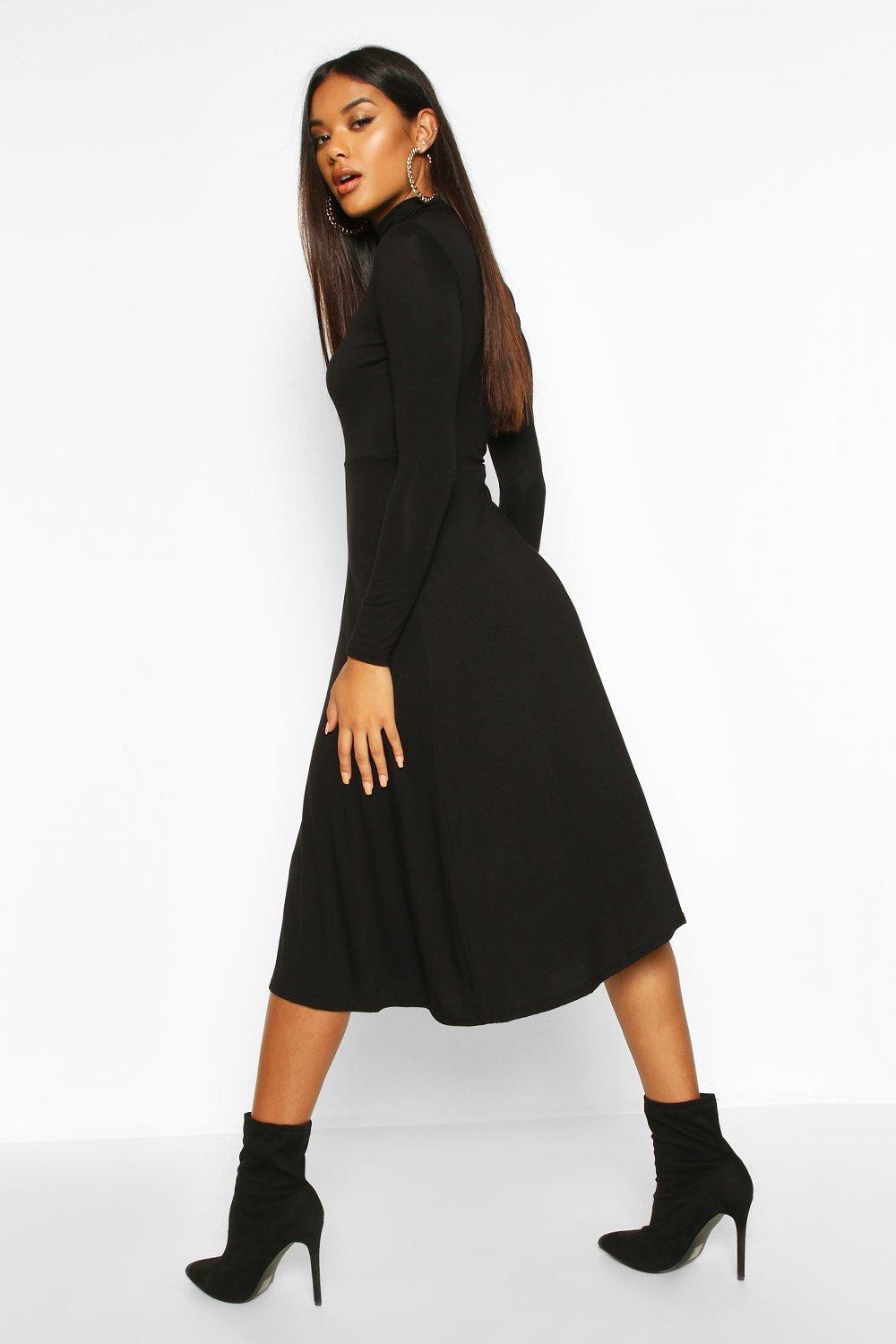 Midi skater shop dress with sleeves