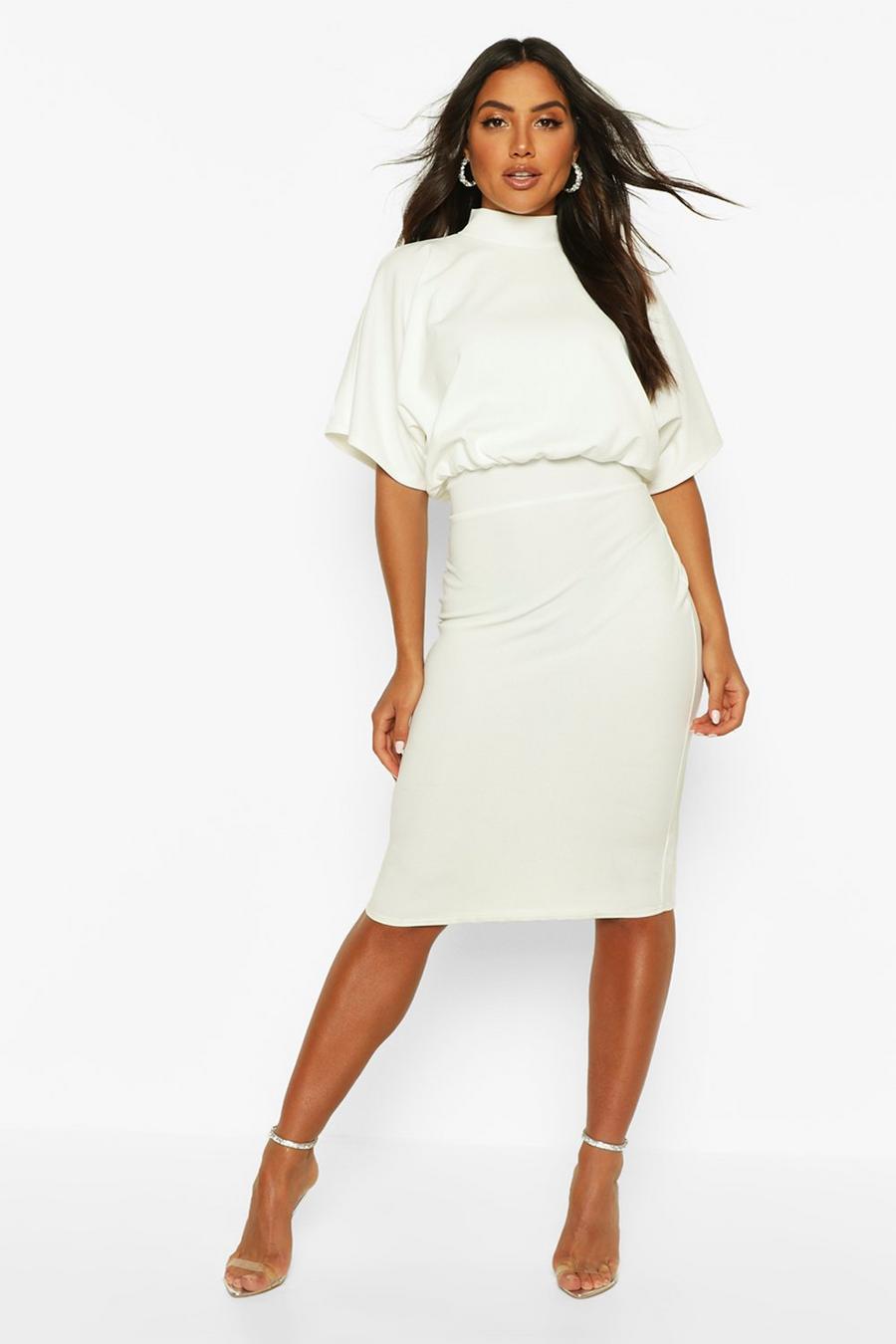 High Neck Belted Midi Dress image number 1