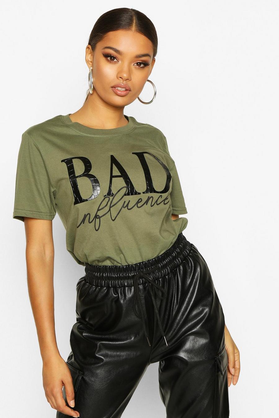 Bad Influence Pu Applique Graphic Tee image number 1
