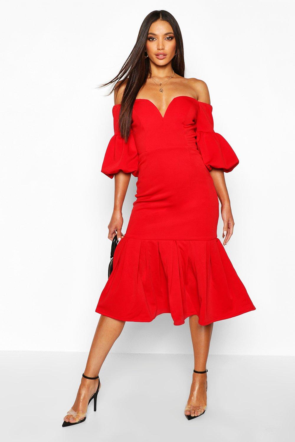 boohoo frill hem dress